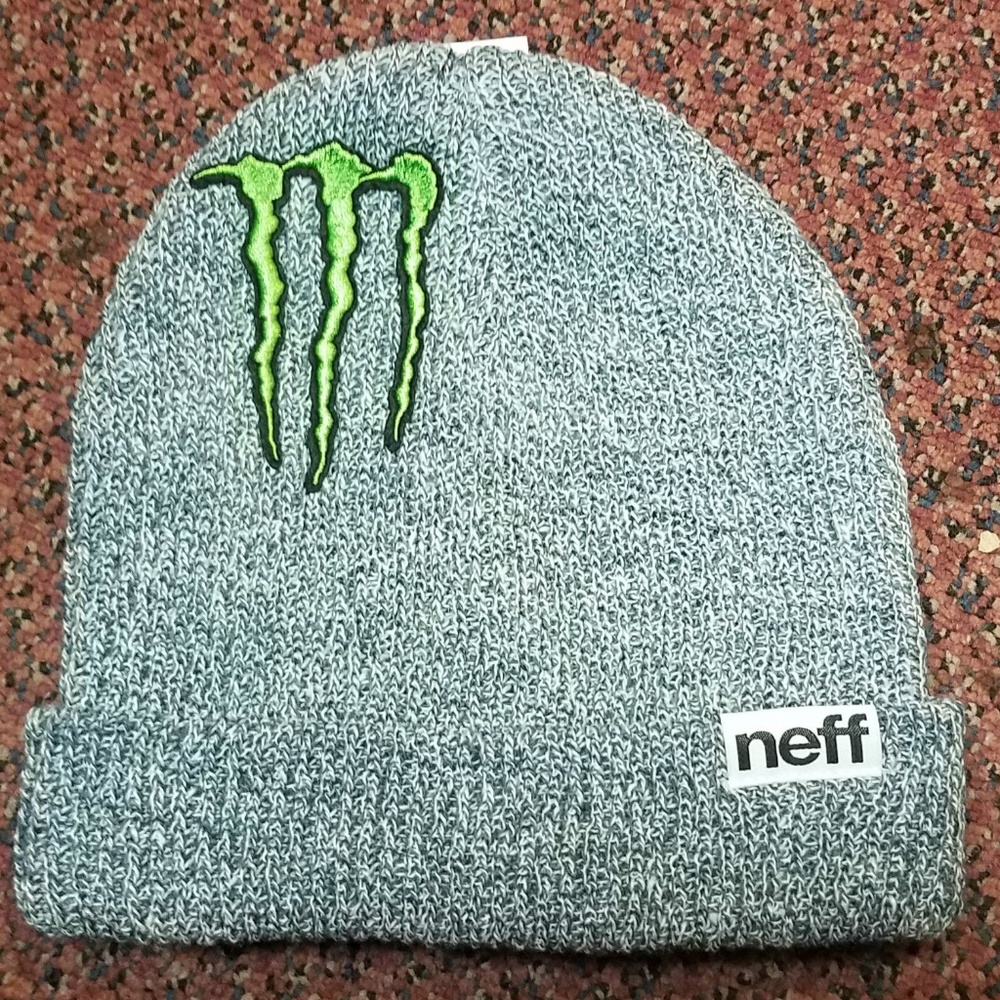 Monster Energy Beanie Athlete Gray Hat Winter Cap